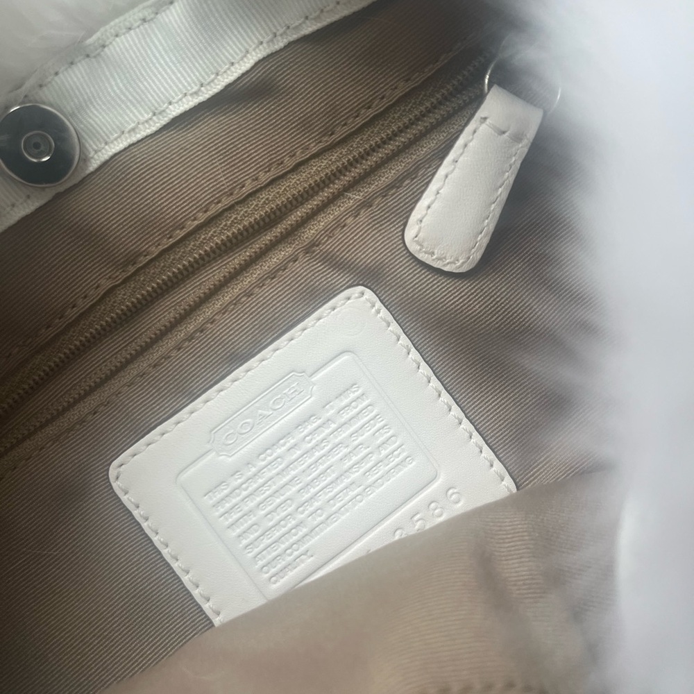 Coach White Fur-Trimmed Shoulder Bag - Picture 3 of 15